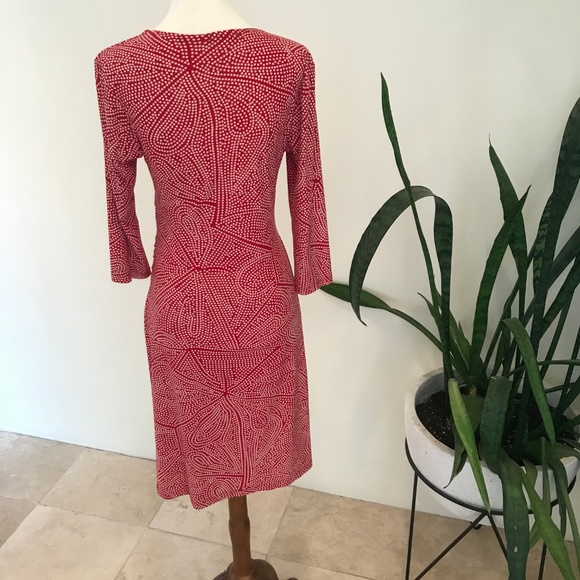 Ruby, Red Patterned Wrap Dress - Picture 3 of 4